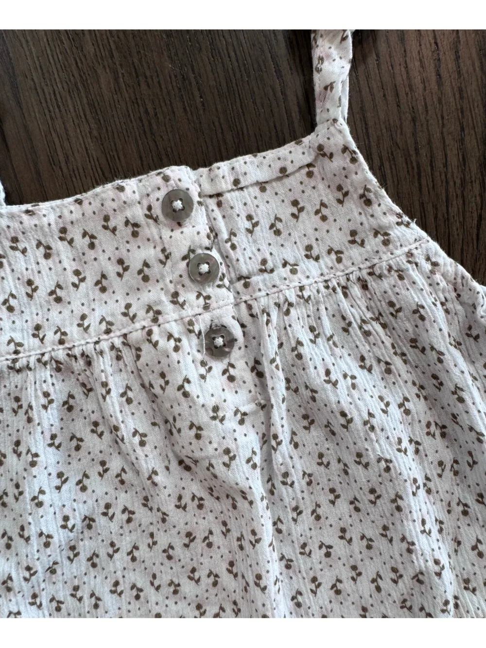 NWOT Carter's Cream Brown Baby Floral Snap Romper - 9 Months